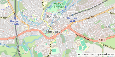 Map of Hertford, Hertfordshire