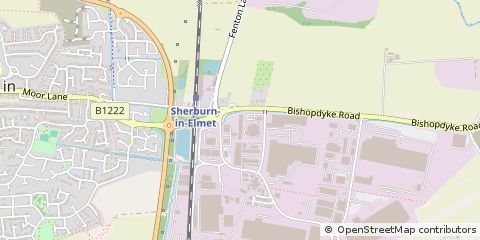 Map of Sherburn in Elmet, Leeds, North Yorkshire