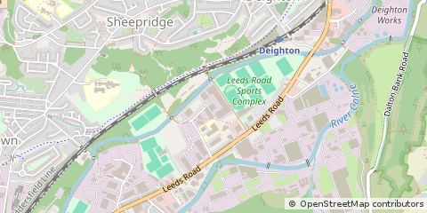 Map of Huddersfield, West Yorkshire