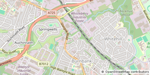 Map of Hamilton, Lanarkshire