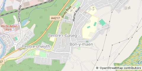 Map of Swansea, West Glamorgan