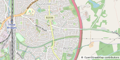 Map of Worth, Crawley