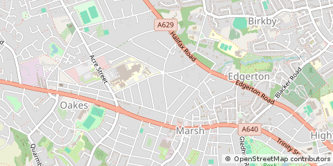 Map of Huddersfield, Yorkshire