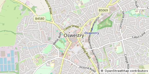 Map of Oswestry, Shropshire