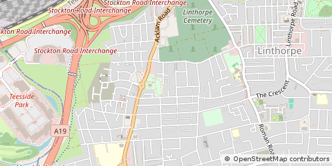 Map of Middlesbrough, Cleveland