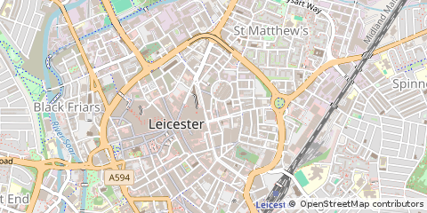 Map of Leicester, Leicestershire