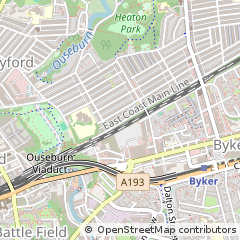 Map of Newcastle Upon Tyne, Tyne and Wear