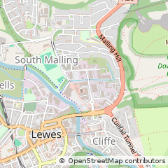 Map of Lewes, East Sussex