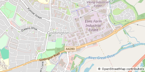 Map of Bedford, Bedfordshire