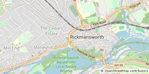 Map of Rickmansworth, Hertfordshire