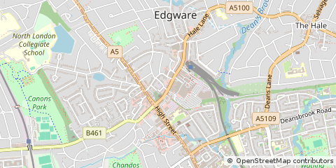 Map of Edgware, Middlesex
