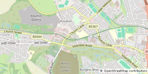 Map of Newcastle Under Lyme, Staffordshire