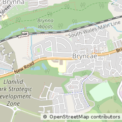 Map of Llanharan, Rhondda Cynon TAF
