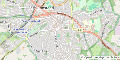 Map of East Grinstead, West Sussex