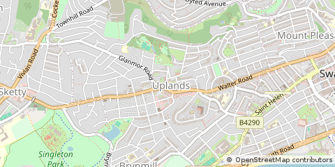 Map of Swansea, West Glamorgan