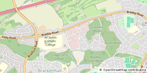 Map of Huddersfield, West Yorkshire
