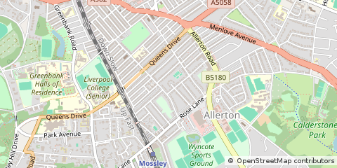 Map of Mossley Hill, Liverpool