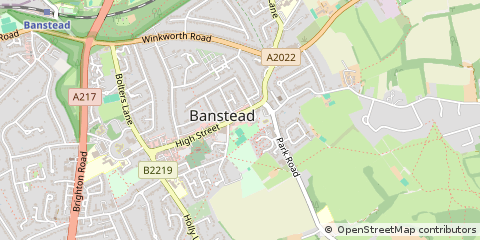 Map of Banstead, Surrey