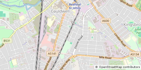 Map of Bedford, Bedfordshire