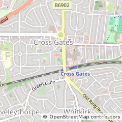 Map of Leeds, W Yorkshire