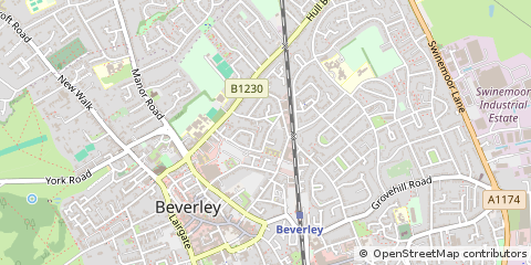 Map of Beverley, East Riding of Yorkshire