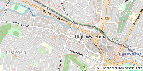 Map of High Wycombe, Buckinghamshire