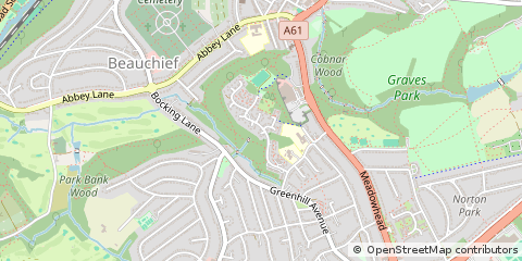 Map of Sheffield, South Yorkshire