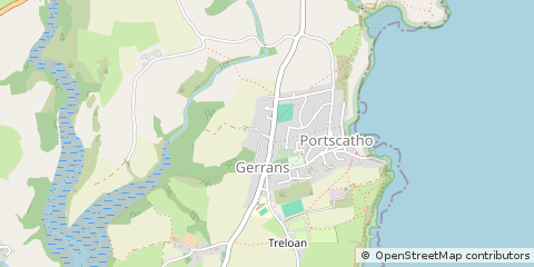 Map of Gerrans, Cornwall