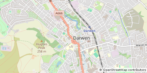 Map of Darwen, Lancashire