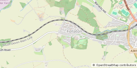 Map of Totnes, Devon