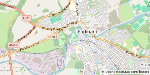 Map of Burnley, Lancashire