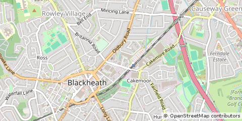 Map of Rowley Regis, West Midlands