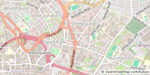 Map of Leeds, West Yorkshire