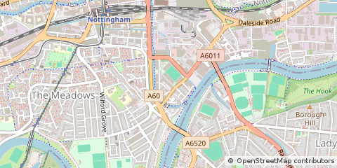 Map of Nottingham, Nottinghamshire