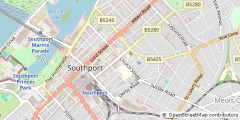 Map of Southport, Merseyside