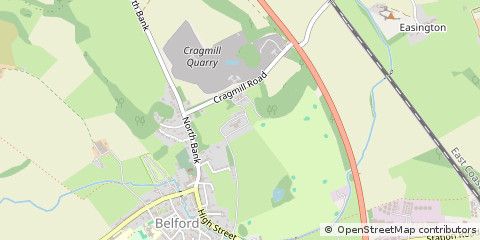 Map of Belford, Northumberland