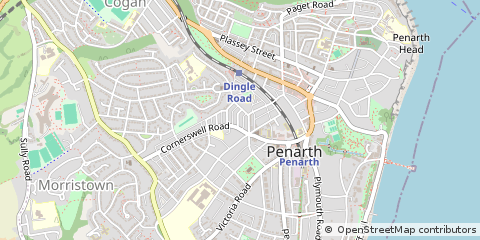 Map of Cardiff, South Glamorgan