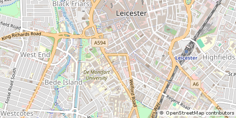 Map of Leicester, Nottinghamshire