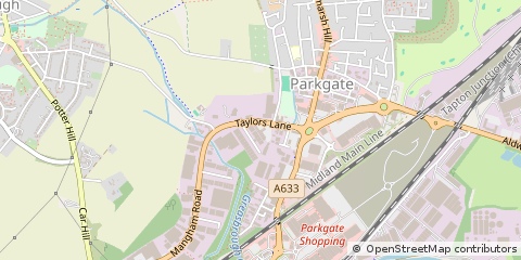 Map of Rotherham, South Yorkshire