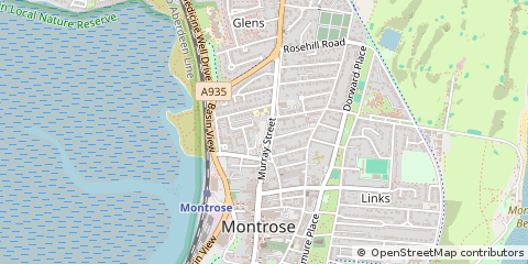Map of Montrose, Angus