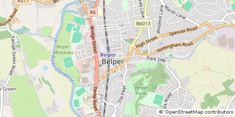 Map of Belper, Derbyshire