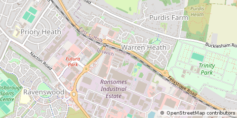 Map of Ipswich, Suffolk