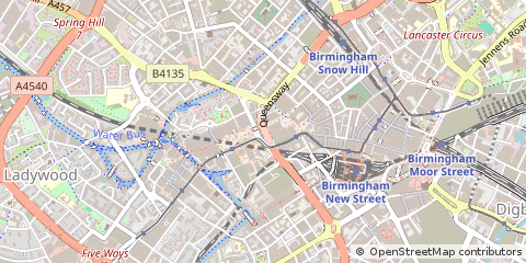 Map of Birmingham, West Midlands