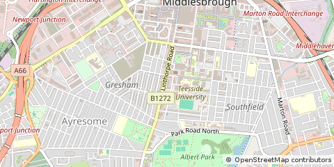 Map of Middlesbrough, Cleveland