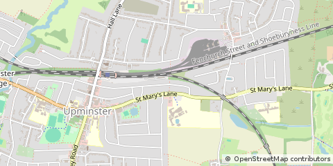 Map of Upminster, Essex