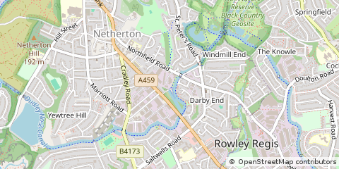 Map of Dudley, West Midlands