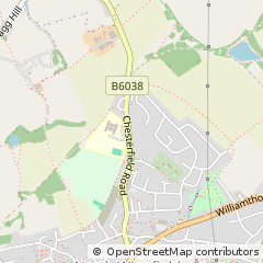 Map of Chesterfield, Derbyshire