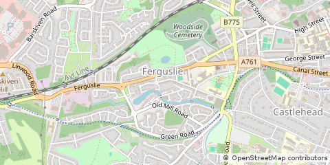 Map of Paisley, Renfrewshire