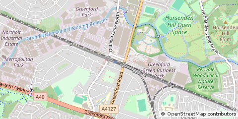 Map of Greenford, Middlesex