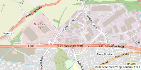 Map of Haydock, Lancashire